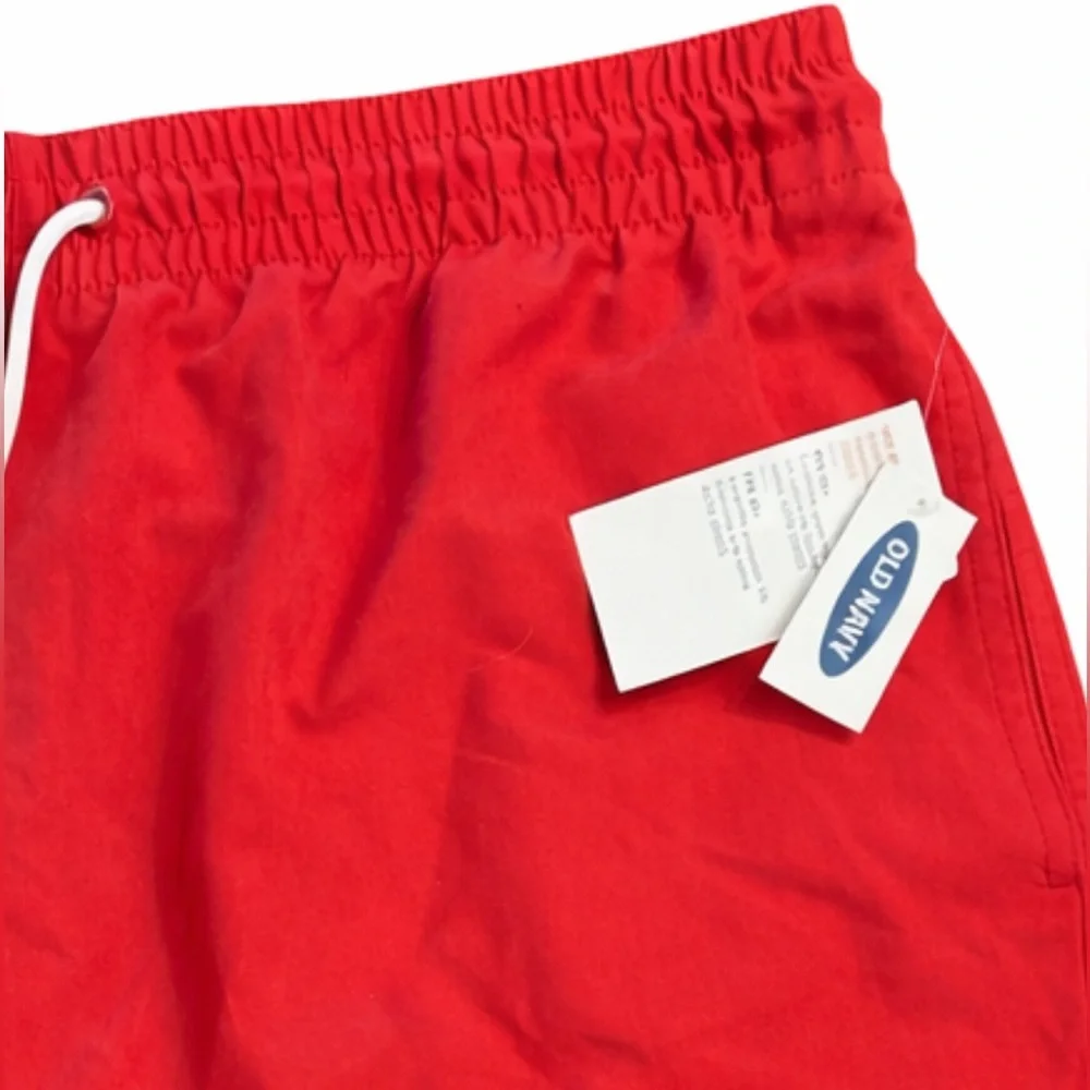 ❤️Old Navy Red Swim Trunks Men’s Size large NWT Drawstring Swim Shorts